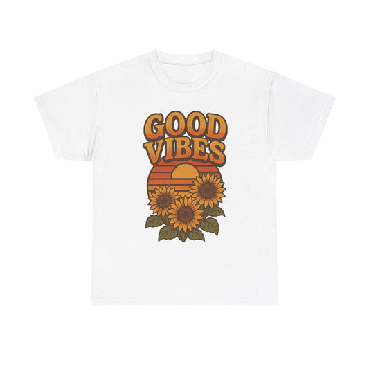Good Vibes Tee with Sunflowers