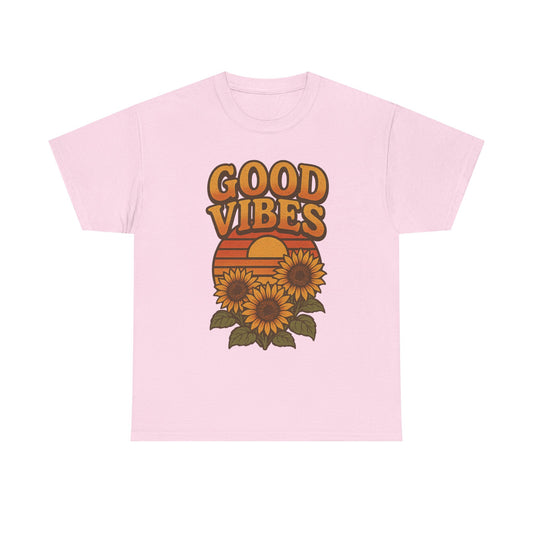 Good Vibes Tee with Sunflowers
